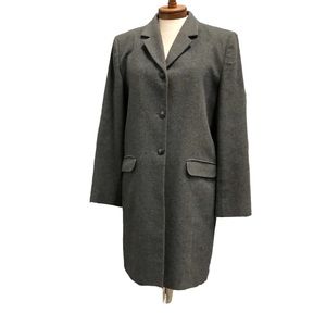 Ladies Classic Grey Wool Blend Coat, Sz 14 (sz lg)